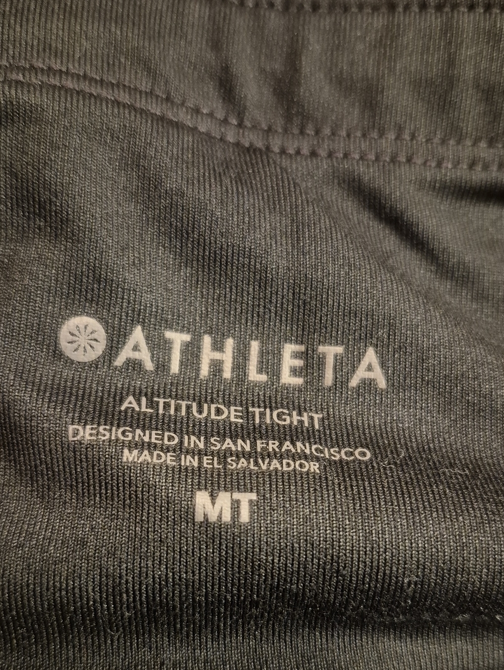 Athleta Altitude Tight Women's Medium Tall gray black heather fleece lined VGUC - Picture 6 of 7